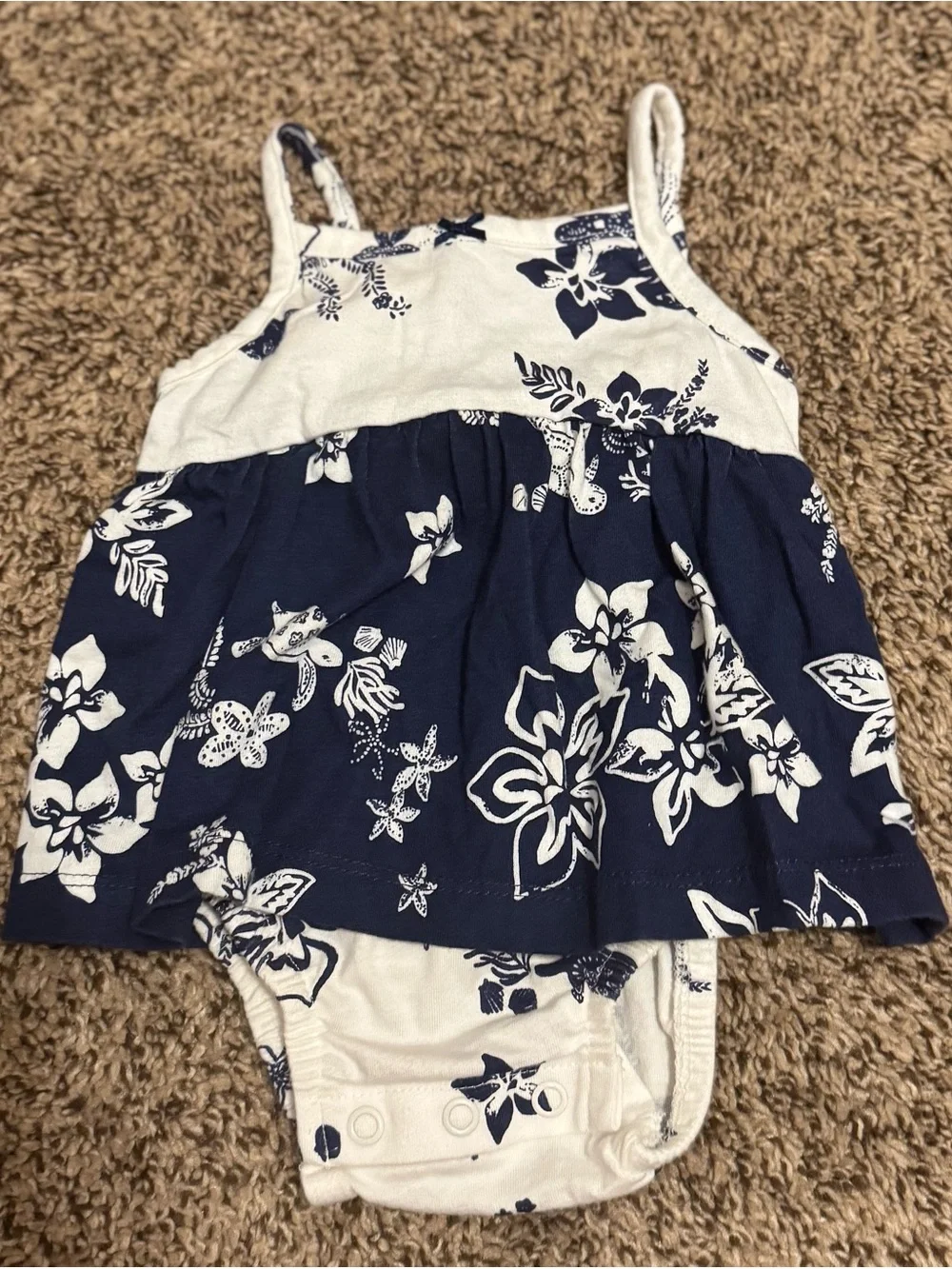 Carter's White and Navy Baby Bottoms